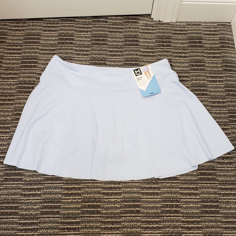 Member's Mark, pale blue, moisture wicking, pockets, tennis skort, LG, NWT